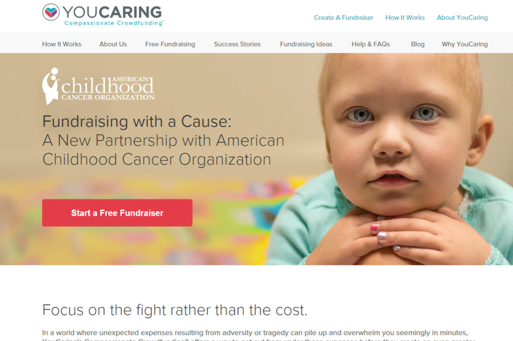 you caring acco childhood cancer page