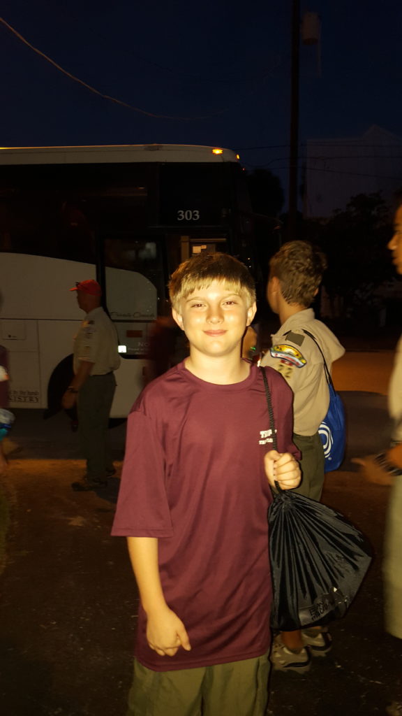 Evan Heading to Camp Woodruff in 2015 - before cancer